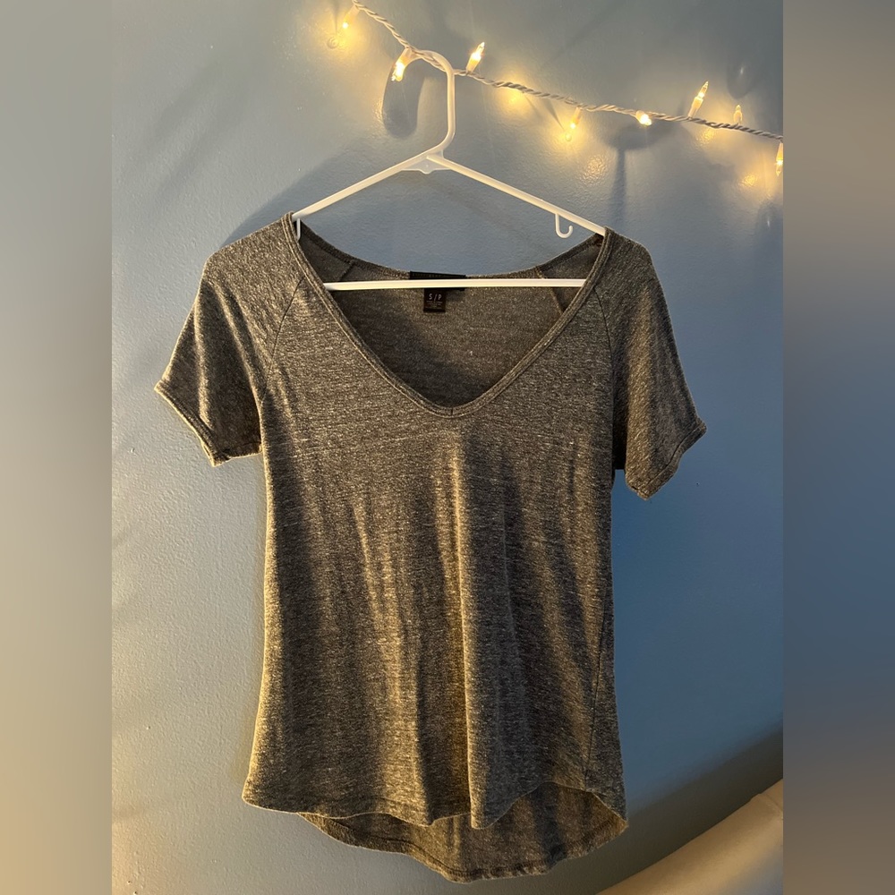 Charcoal Grey Vneck